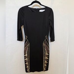 Mark & James by Badgley Mischka Black Dress with Gold Detailing